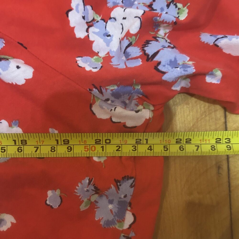 Lauren Ralph Lauren Red Cotton Floral Off Shoulder Top-Sz L-Preppy-Peasant - Picture 6 of 9